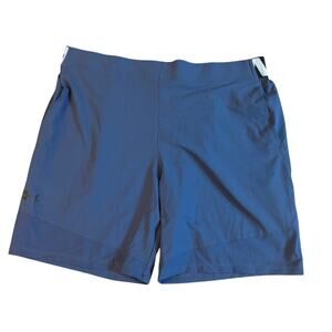Mens XXL Navy Blue Logo Under Armor Running Gym Shorts 7" NWT